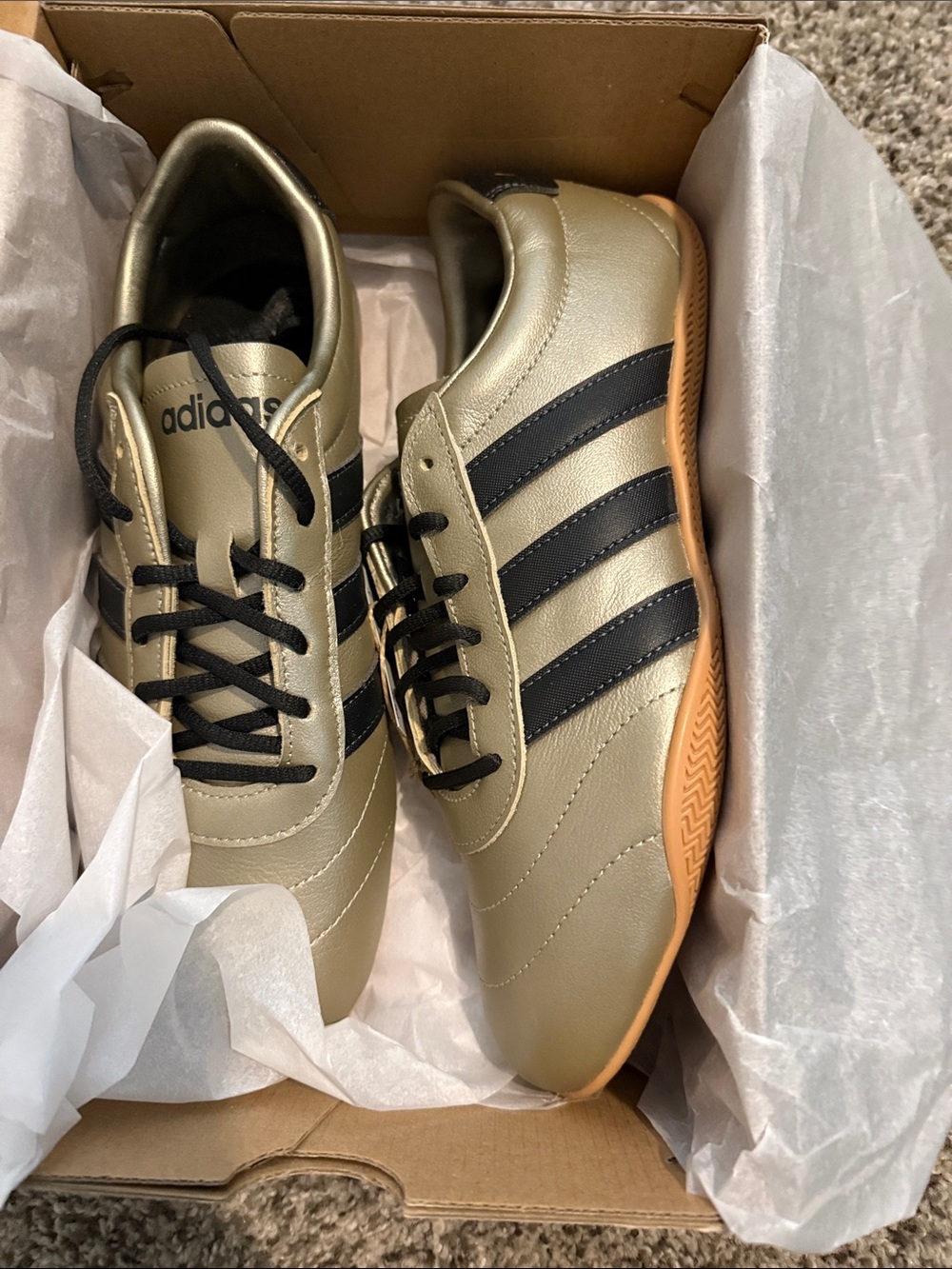 Adidas Gold and Black Grand Court Lo Sneakers